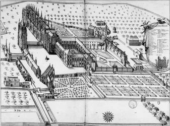 Abbaye Notre-Dame du Bec. Vue générale en 1677
